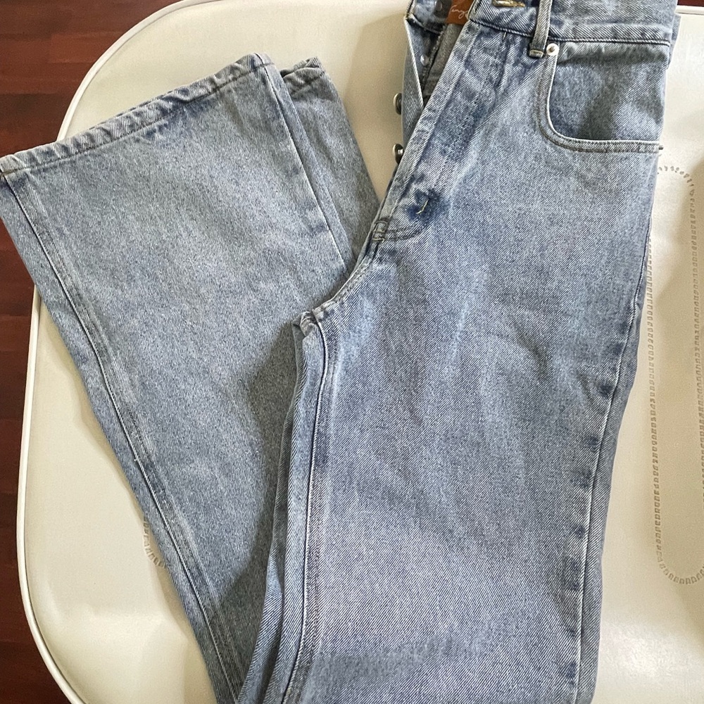 High Wasted Light Blue Denim Jeans